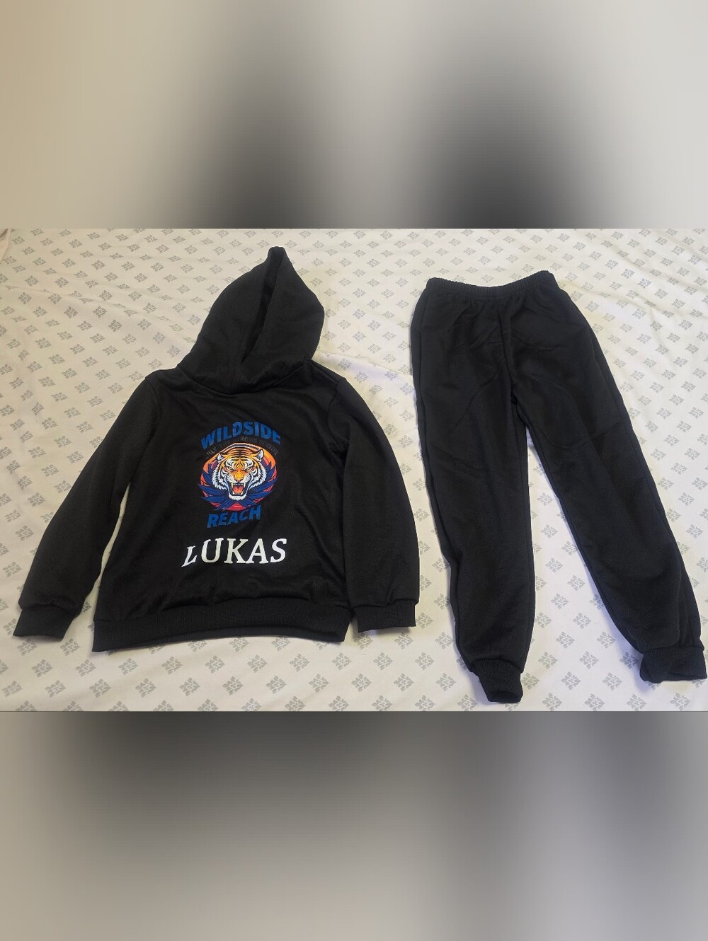 Boys’ Black Tiger Hoodie & Jogger Set – Size 5-6Y - Picture 2 of 12